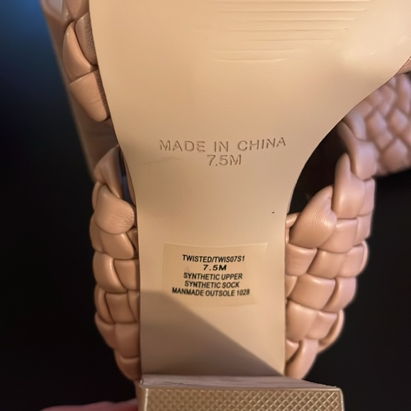 Steve Madden Braided Block Heels - Nude - Size 7.5 - Picture 3 of 3
